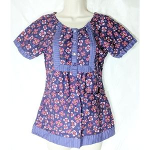 Koi by Kathy Peterson Medical Scrub Top Bib Front